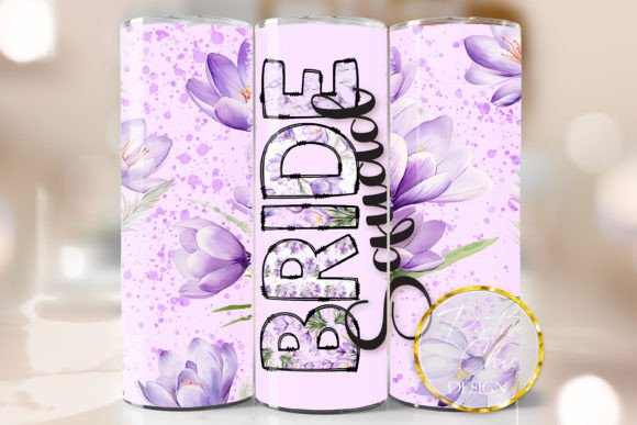 Bride Squad Floral Tumbler Wrap Wedding