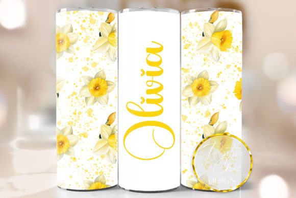 Custom Name Daffodils Tumbler Wrap PNG Review