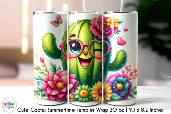 Cute Summer Cactus Tumbler Wrap Design Review