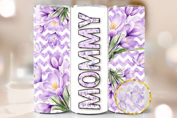 Floral Mommy Skinny Tumbler Wrap PNG Review
