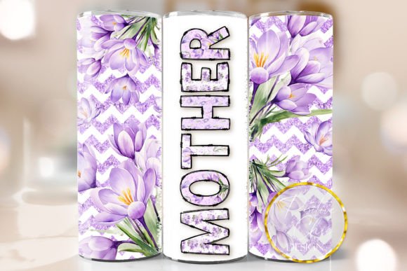 Floral Mother Skinny Tumbler Wrap PNG Review