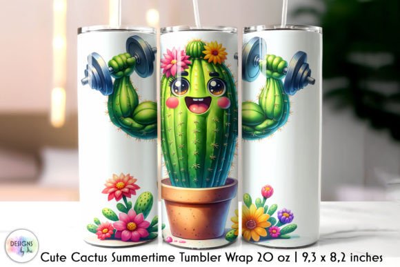 Funny Summer Cactus Tumbler Wrap Design Review