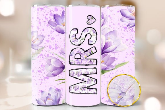 Mrs Floral Tumbler Wrap Wedding PNG Review