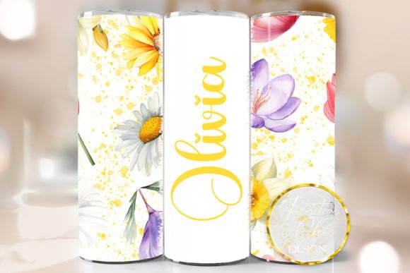 Personalized Floral Tumbler Design PNG Review