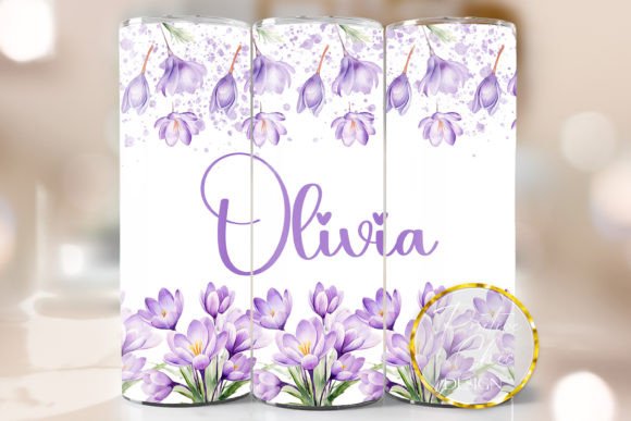 Personalized Flowers Tumbler PNG Design Review