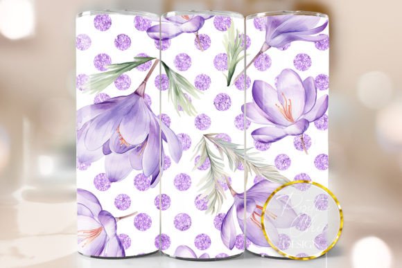 Purple Flowers 20 Oz Tumbler Wrap PNG Review