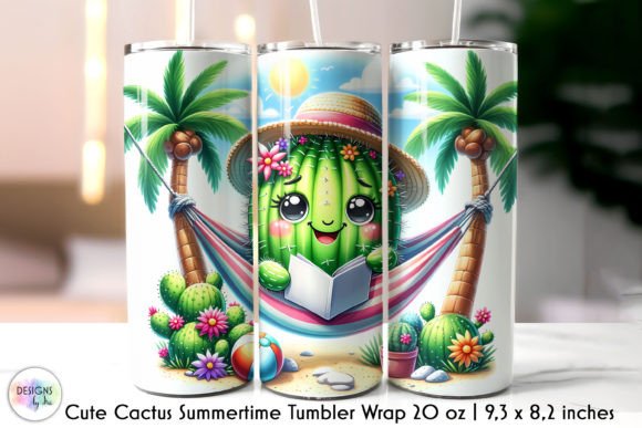 Sunny Cactus on the Beach Tumbler Wrap