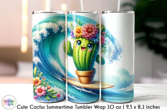 Surfing Cactus Tumbler Wrap Design Review