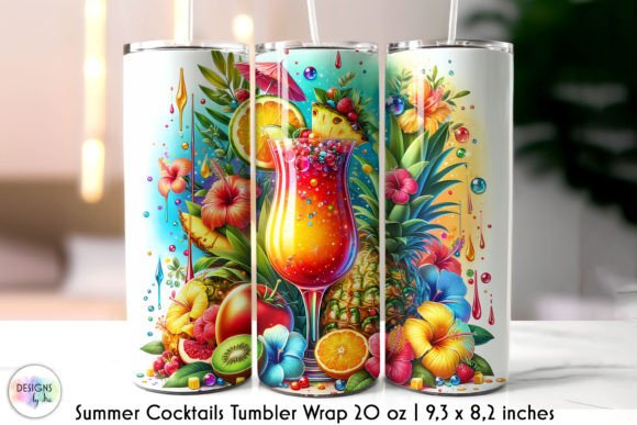 Tropical Summer Cocktails Tumbler Wrap